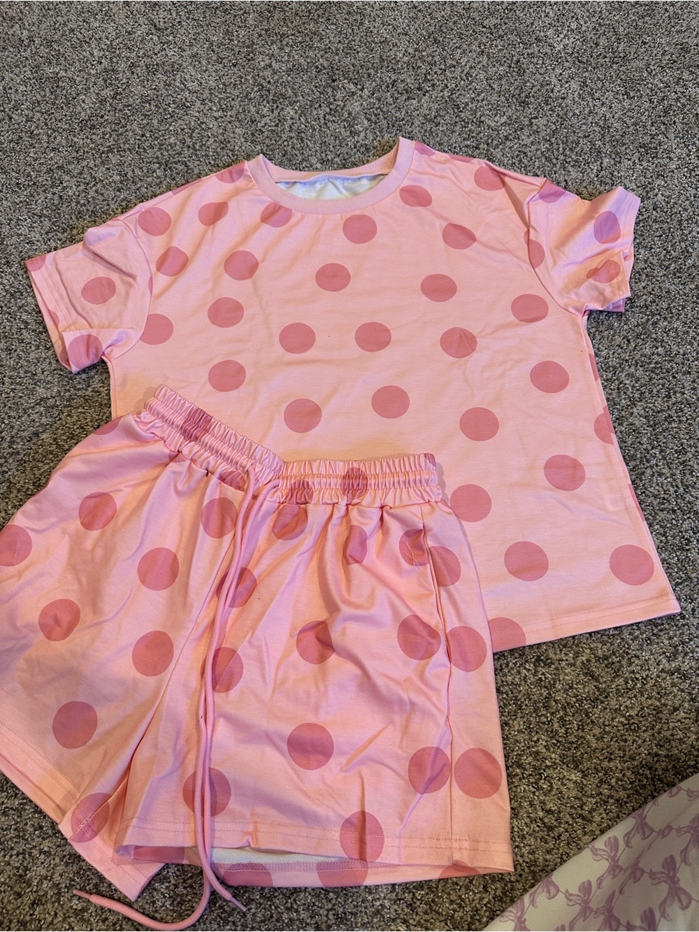 Pink Polka Dot Short  Set